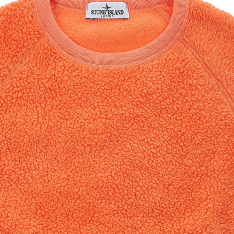 Stone Island Sweatshirt Kids Casual Solid Color Crew Neck Long Sleeve Kids tops Orange 771660143-V0032