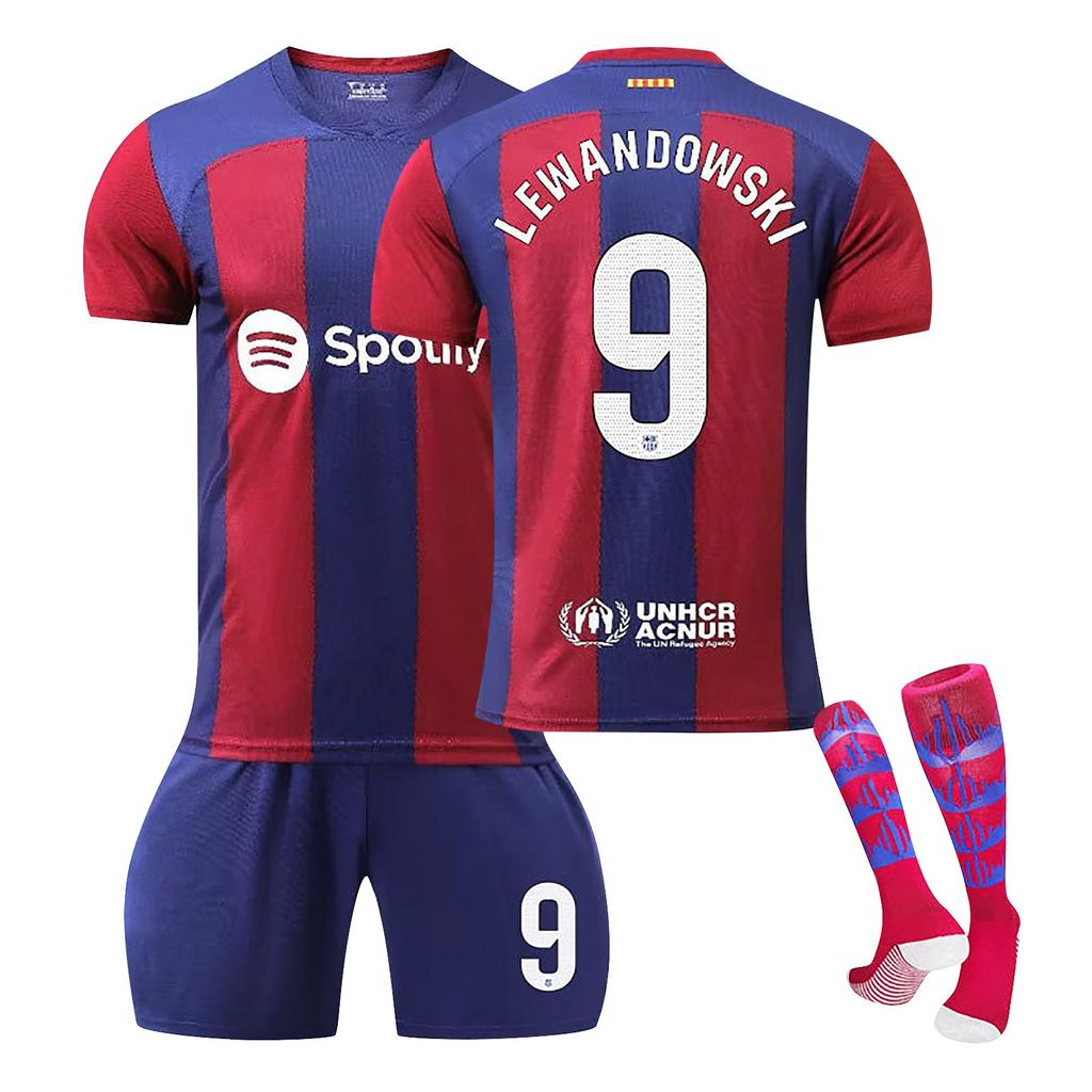 2324 Barcelona Home Football Jerseys Shorts Socks Set New Season Shorts Socks Adult Kids Size Set