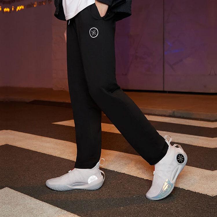 Li Ning Wade Series Straight Leg Casual Long Knit Sports Pants Men pants Black AKLR439-1