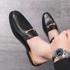 Summer Outdoor Men Mules Leather Backless Casual Shoes Man Slides Semi-Drag Loafers Slippers Half Shoes for Men Slip On Flats