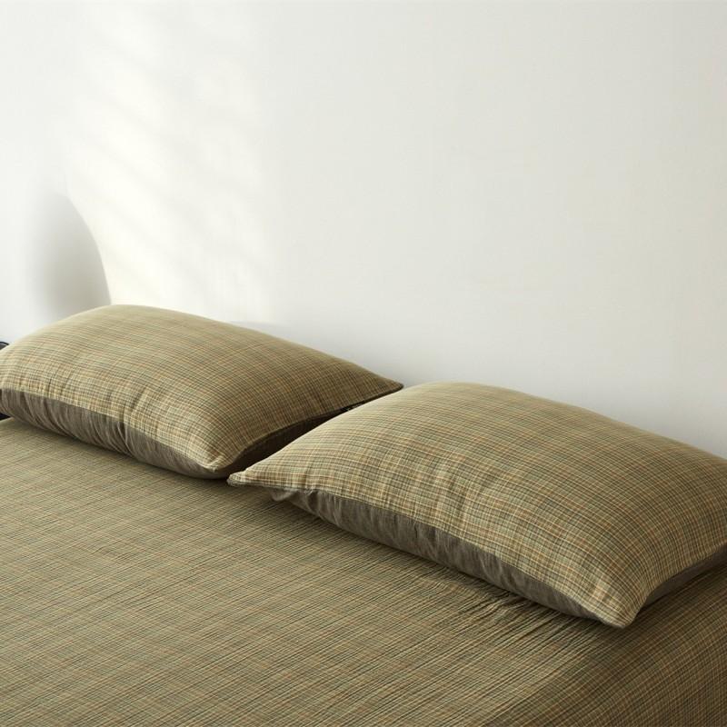 Modern Minimalist Cotton Double Gauze Pillowcases Set Of 2 - 48x74cm 40s Thread Count Woven Jacquard Reactive Dyed