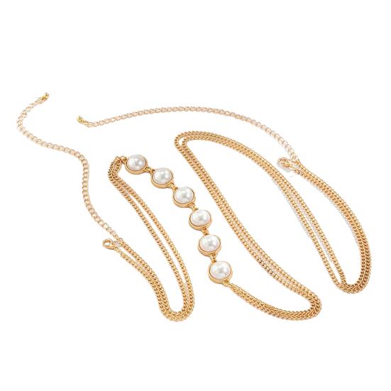 Chain Cross Lesklé umělé perly Barva Boho Beach Bikini Hrudník