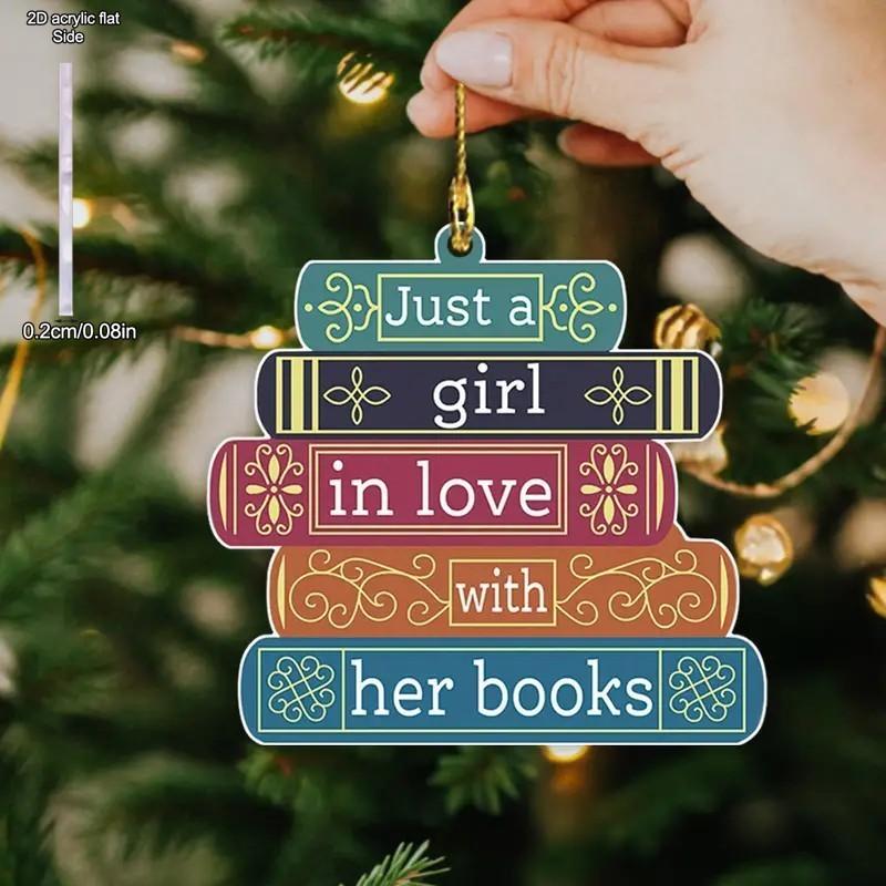2D Acrylic 'Just A Girl in Love with Her Books', Automotive Interior Decoration, Party Living Room Bookshelf Entryway Home