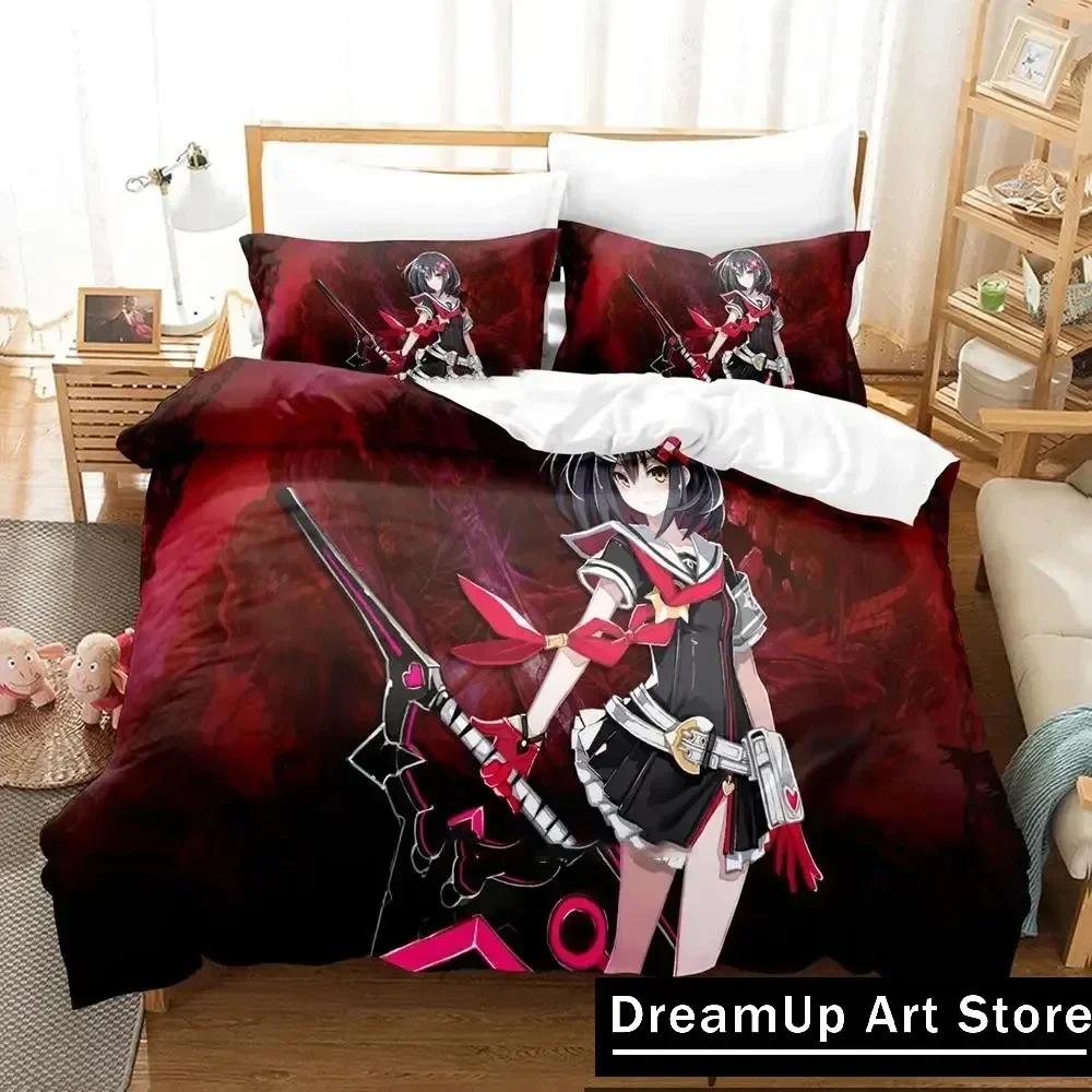 3D Print Fashion Anime Mary Skelter Finale Bedding Set Boys Girls Twin Queen Full Size Duvet Cover Pillowcase Bed Adult Bedroom