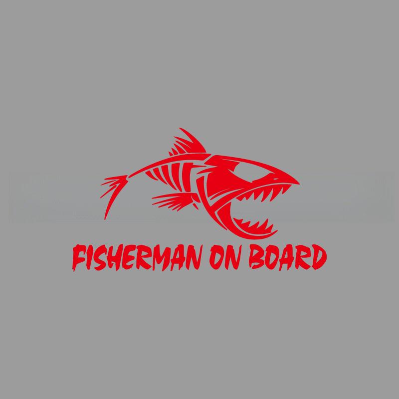 Skeleton Fish Fisherman On Boat Creative&funny Stickers for Cartoon Fans&lover,high Quality for Car Trucks Motorcycles &laptops