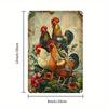 Vintage Rooster Tin Sign Metal Wall Decor Kitchen Bar Cafe Art 8x12 Inch Rustic