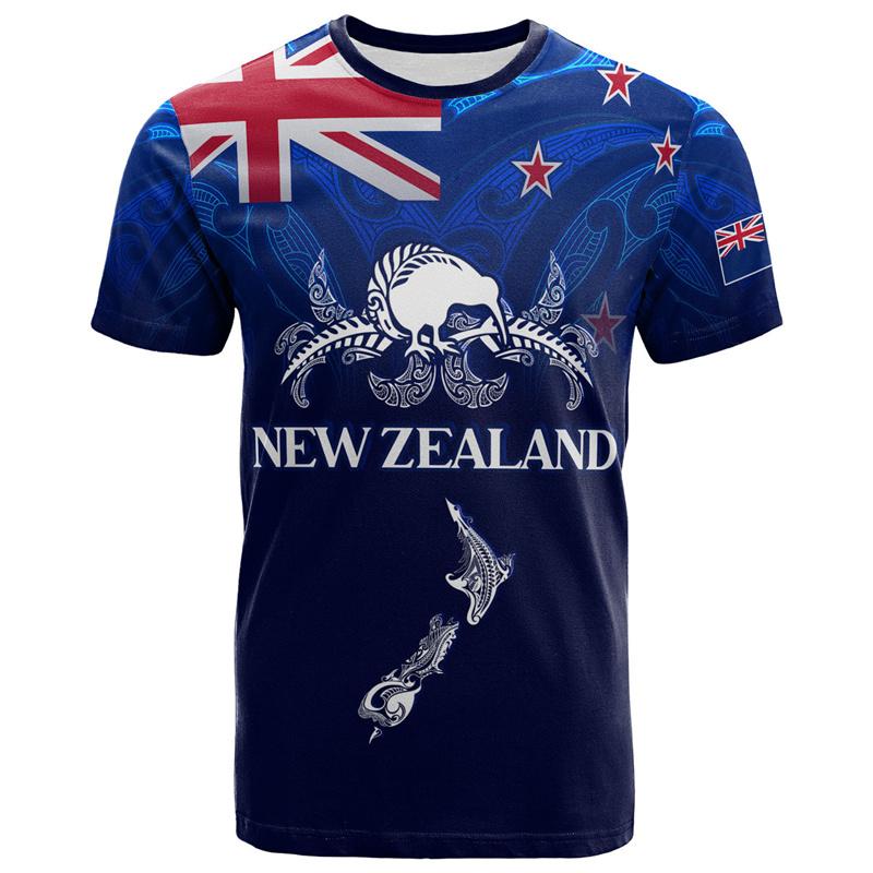 Harajuku Summer 3D New Zealand Maori Tribal Patterns Print T Shirt For Men New Zealand Waitangi Day Graphic T-shirts Tees Shirts
