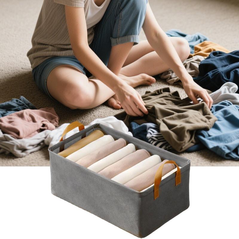 Clothes Organizer Closet Clothes Organizer with Handle Steel Frame Fabric Drawers Organization Stackable Basket Containers