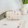 Fresh Quilted Hand-Held Cosmetic Bag for Girls - Large Capacity Cute Storage for Stationery and More