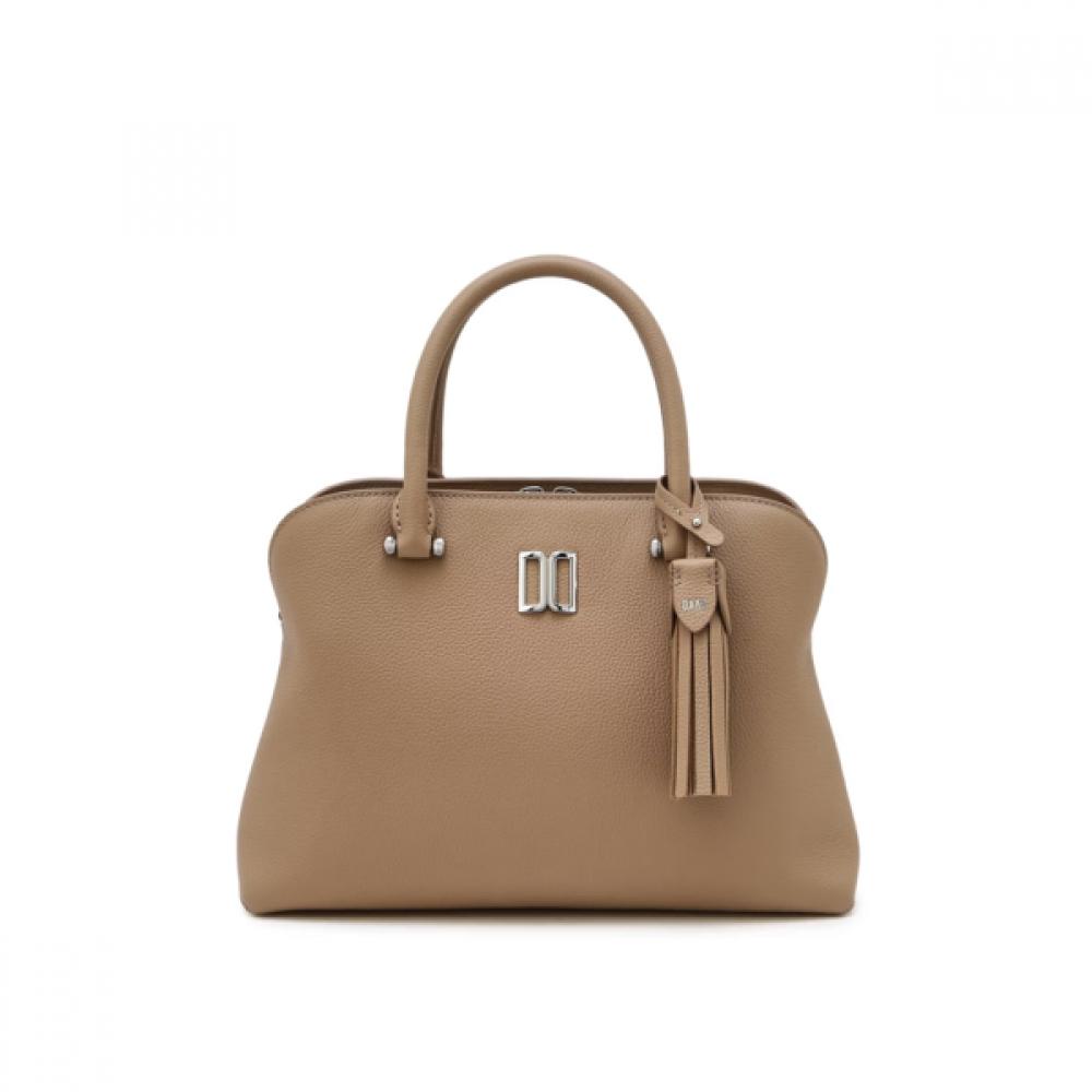Dcba6e760i2 [tartan Combi] Beige Dd Logo Leather Tote Bag