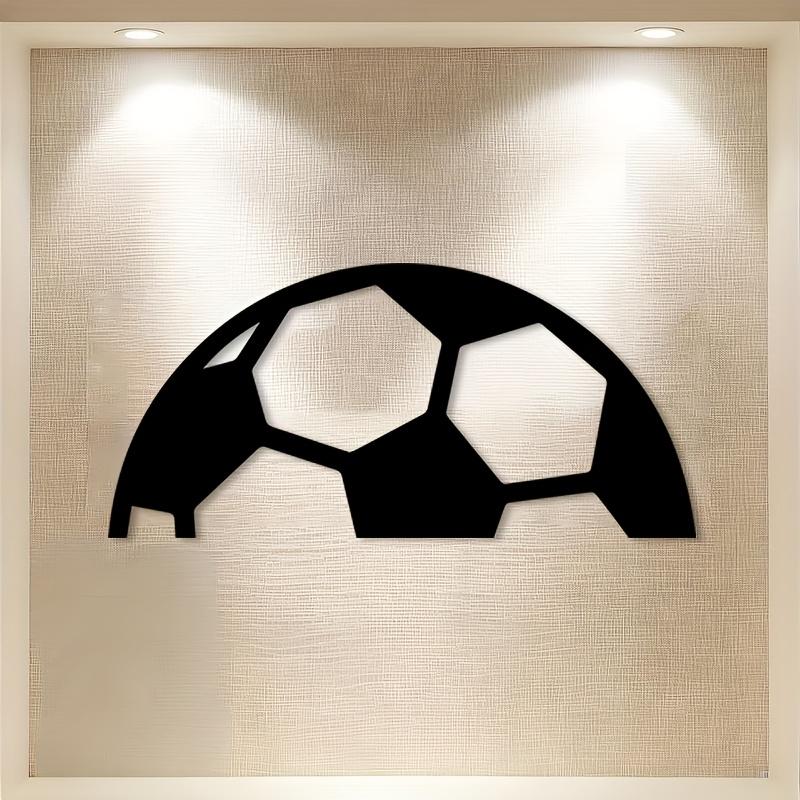 1pc Metal Soccer Goalpost Wall Sculpture Iron Trophy Statue Outdoor Indoor Decor Man Cave Boys Room Gift Easy Install