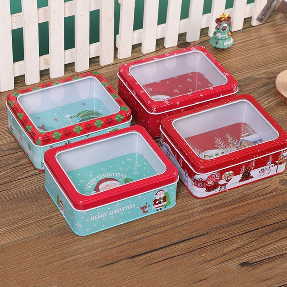Trick or Treat Pattern Print Baking Cookies Box Christmas Tin Box Popular Packing Case