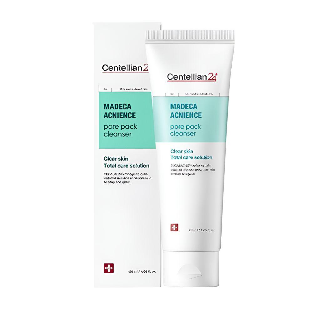 Centellian24 Madeca Acniencer Pore Pack Cleanser 120ml - 2 in 1 Acne Care Clay Mask & Daily Facial Foam Cleanser for Trouble Skin