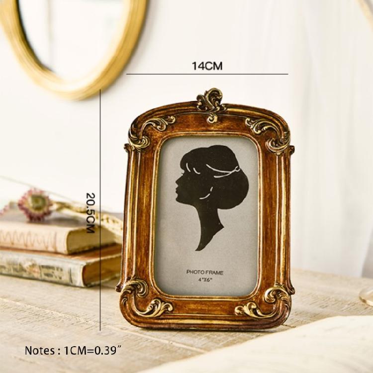 Elegant Retro Photo Frame Imitation Wood Embossed Picture Frame Home Ornaments