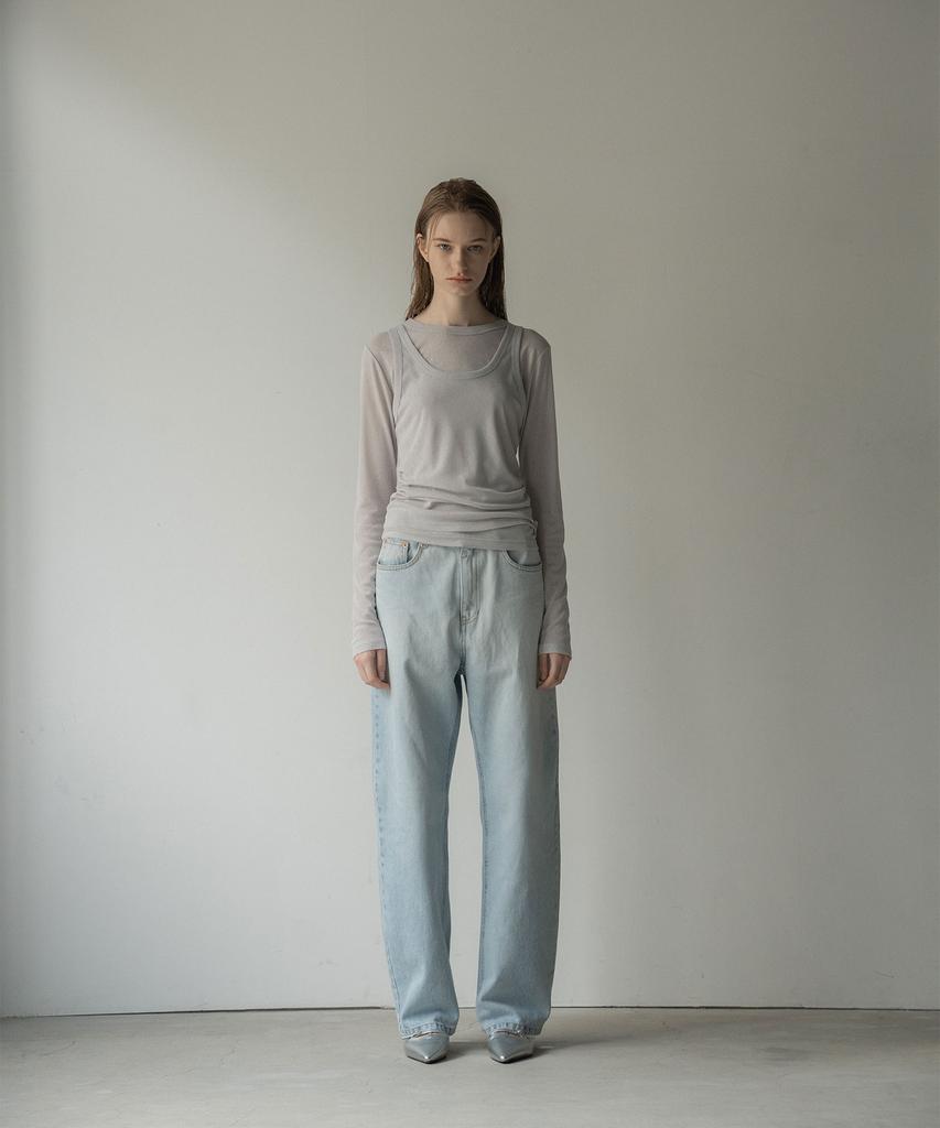 Mosyupamosyu Layered Long Sleeve [Light Gray]