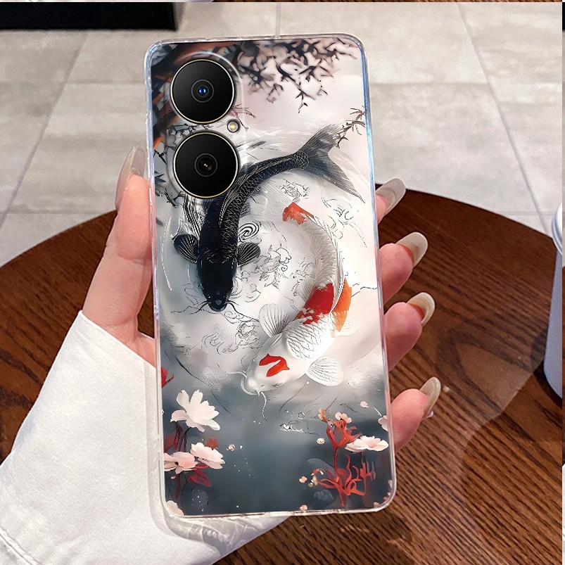 For Huawei Nova Y73 Fashion Beach Seaside Case For Huawei Nova Y73 Clear TPU Soft Cover Anti-scratch Couple Protective Shell