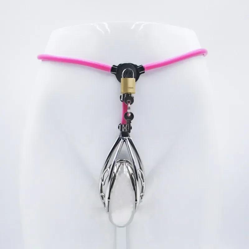 New Adjustable Waist Chastity Belt Anti-Cheating Male Cock Device Metal Penis Locking Panty Straps Anal Plugs Adult Erotica 18+