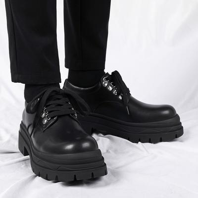 Derby Chaussures en cuir pour hommes à semelles épaisses Styles de design tendance Loisirs Affaires Bureau Fête en plein air Quotidien Jeunesse Chaussures noires Nouveau