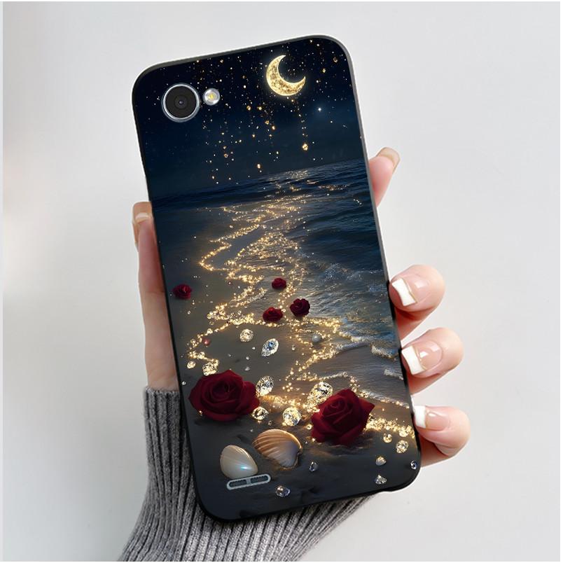 For LG Q6 Q6 Plus Q6a Case Luxury Cute Love Rabbit Funny Soft Silicone Black TPU Protective Cover LG q6 X600L X600K Phone Casing
