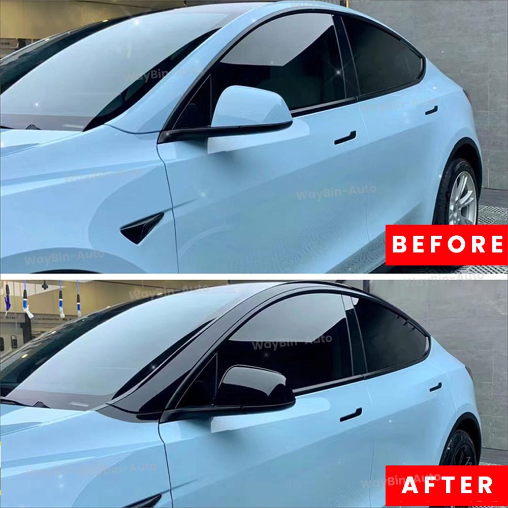 For Tesla Model Y Juniper 2025+ Hidden Windows Strip Cover Car Blacken Wrapping Film Model 3 Y Floating Roof Sticker Accessories C7