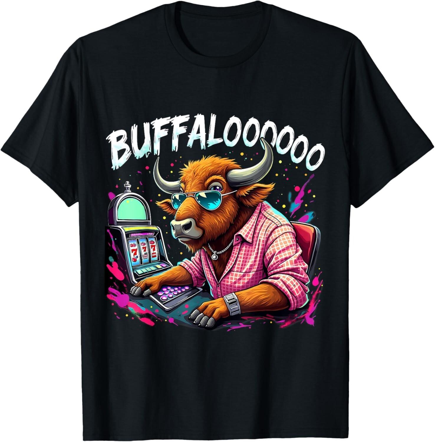 Buffalo Slot Machine Funny Casino Art Casino Lovers Costume unisex T-Shirt S разноцветный