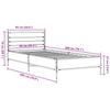 Bed Frame In Sonoma Oak Finish 90 X 200 Cm Made of Engineered Wood and Metal