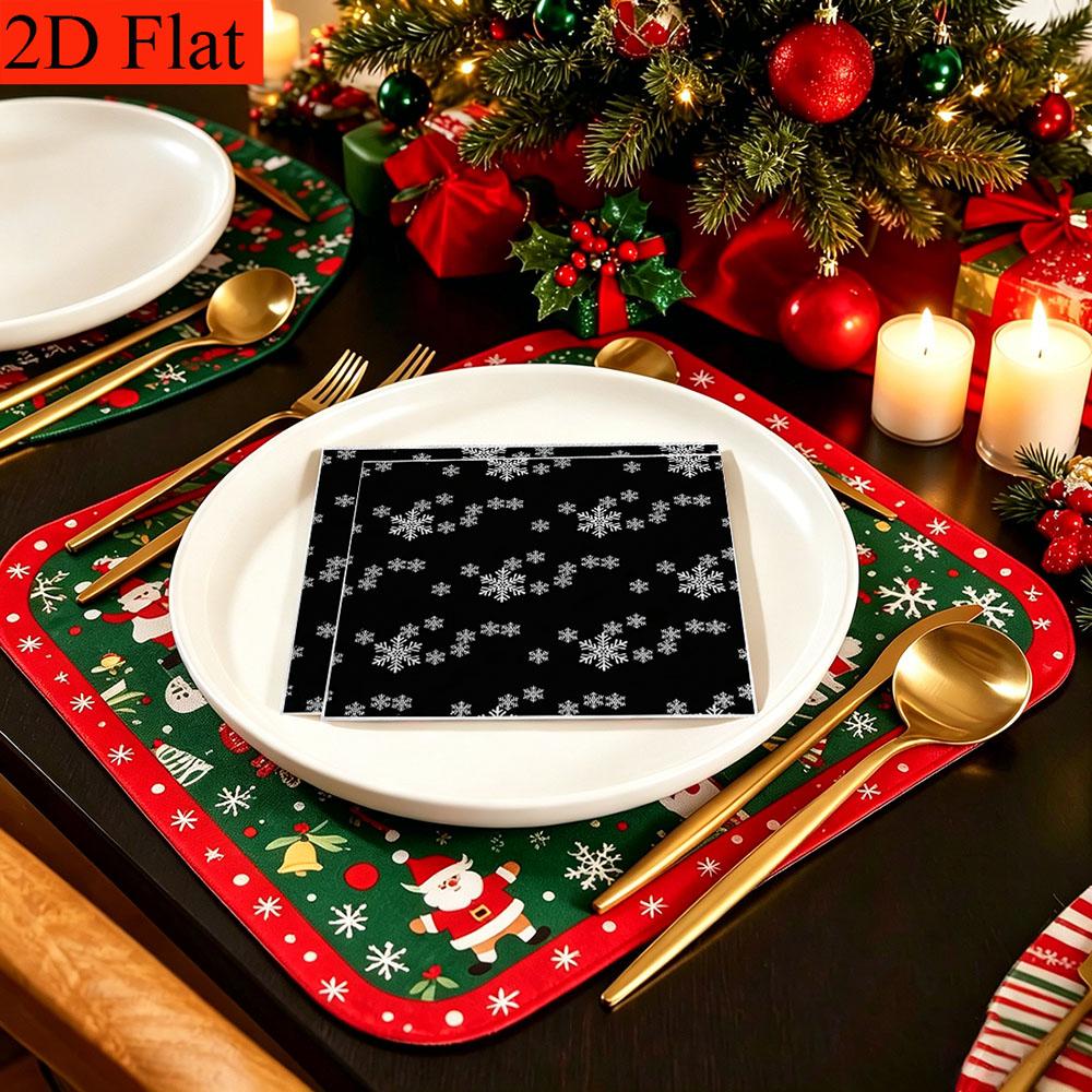 20pcs Disposable Napkins with Snowflake Pattern Print for Wedding,Parties,and Daily Use for Thanksgiving Fall Christmas Table Decoration