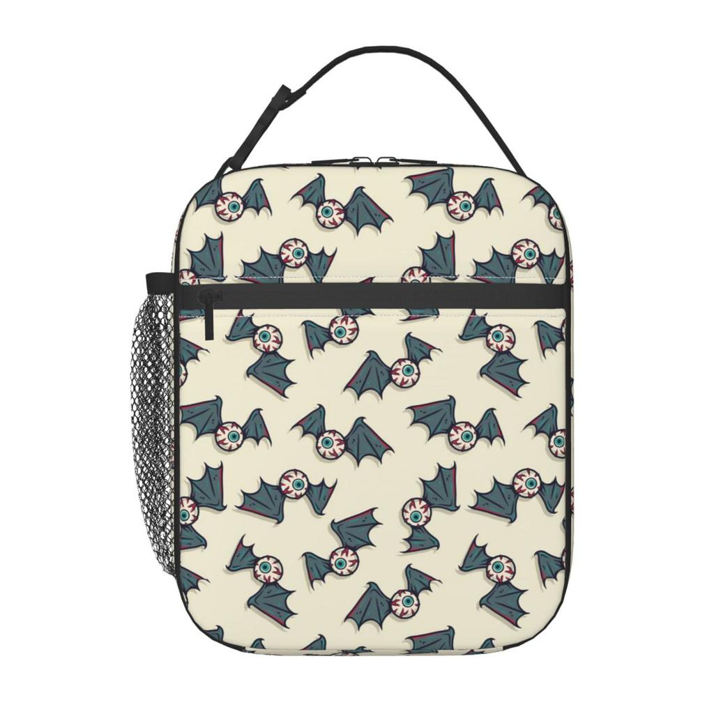 Cartoon Eye Bat Pattern Insulated Lunch Bag for Women Children Portable Food Boxes Thermal Lunch Box Tote