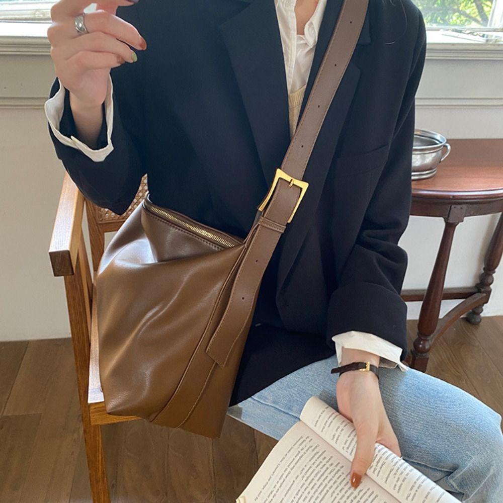 Pillow Bag PU Dumpling Bag Solid Color Shoulder Bag Elegant Pillow Crossbody Bag  Girls/Female