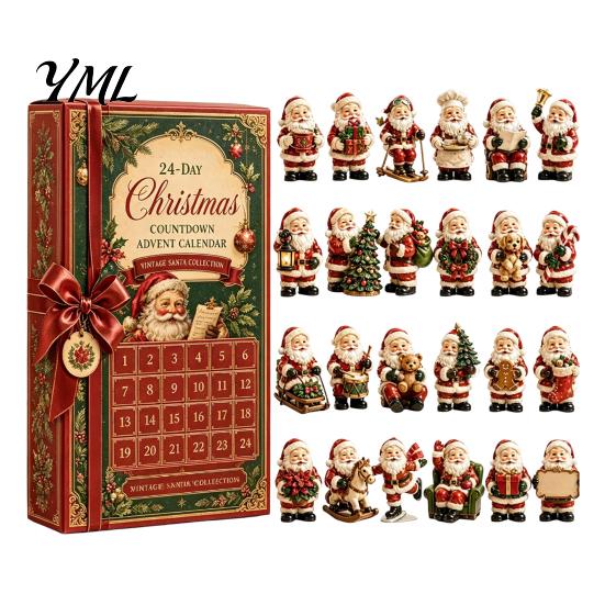 Christmas Advent Calendar 2024 2026 Nutcracker Calendar, 24-Day Acrylic Ornament Set with Classic Holiday Countdown Gift for Kids Soldier Figures,