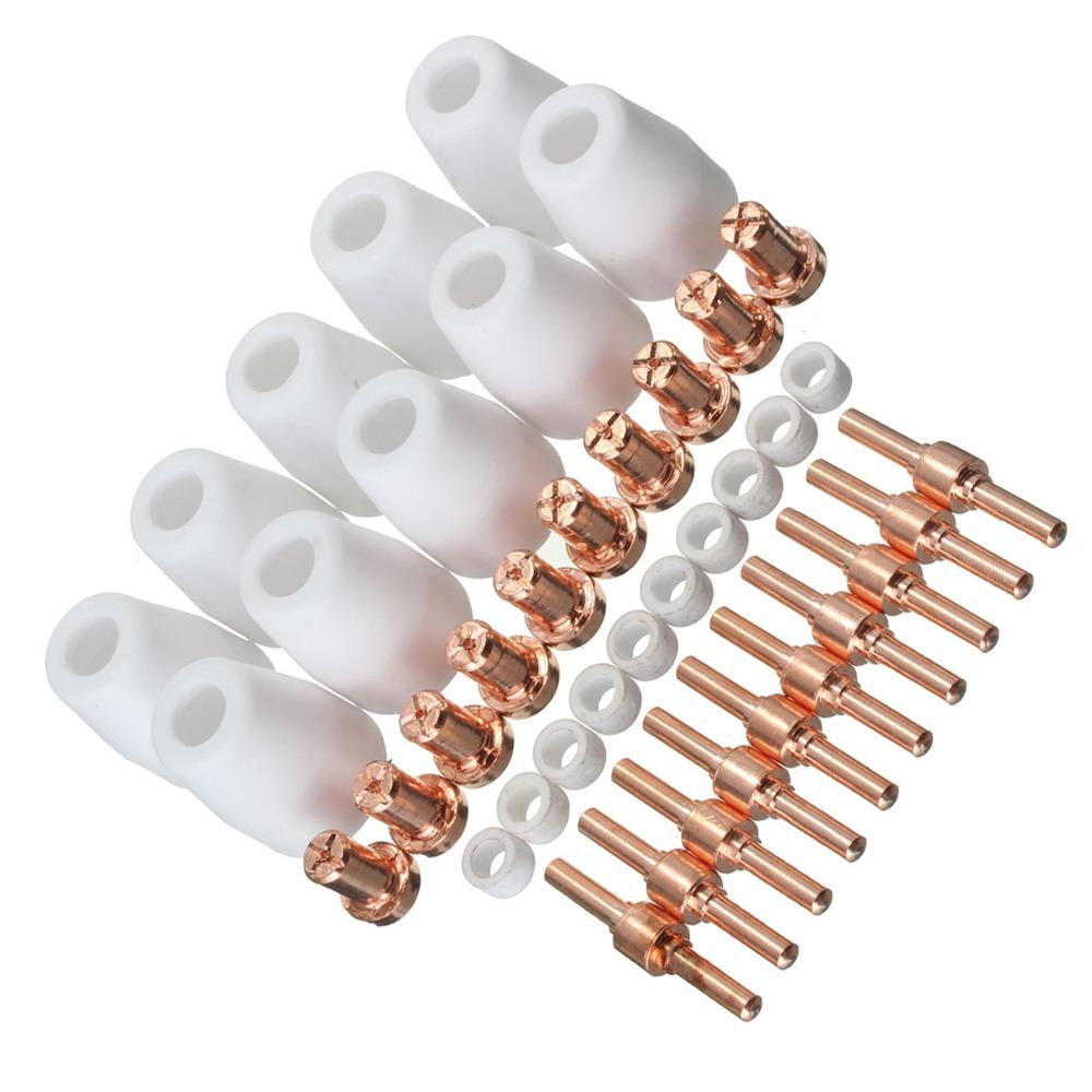 40pcs Ceramic Nozzles Air Plasma Cutter Kit PT-31 Torch Consumables For Plasma Cutting Machines
