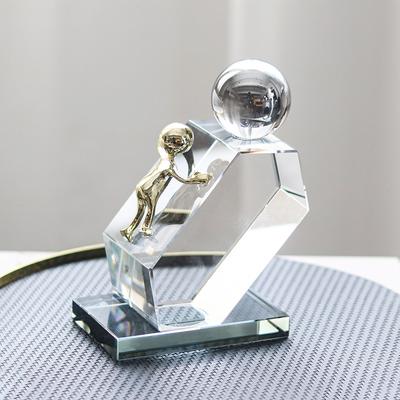 Creative Geometric Crystal Climbing Statuette Sculpture Character Ornaments Model House Villa B&B Hotel Light Luxury Accessories