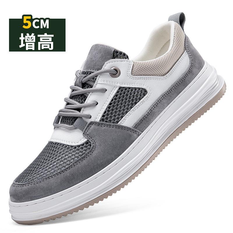 

Туфли с полыми отверстиями мужские модные туфли спортивная обувь невидимое внутреннее увеличение высоты 5 см повседневные сетчатые кеды мужская обувь 38