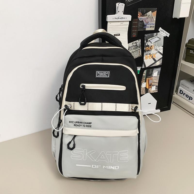 Студенческий школьный рюкзак с цветовыми блоками — фото 14