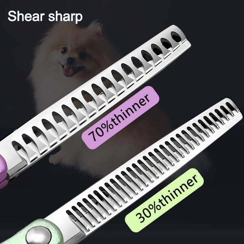 6.5INCHlightweight and curved color pet grooming scissor set, straight , fine-tooth , fishbone , trimming hair of cats and dogs