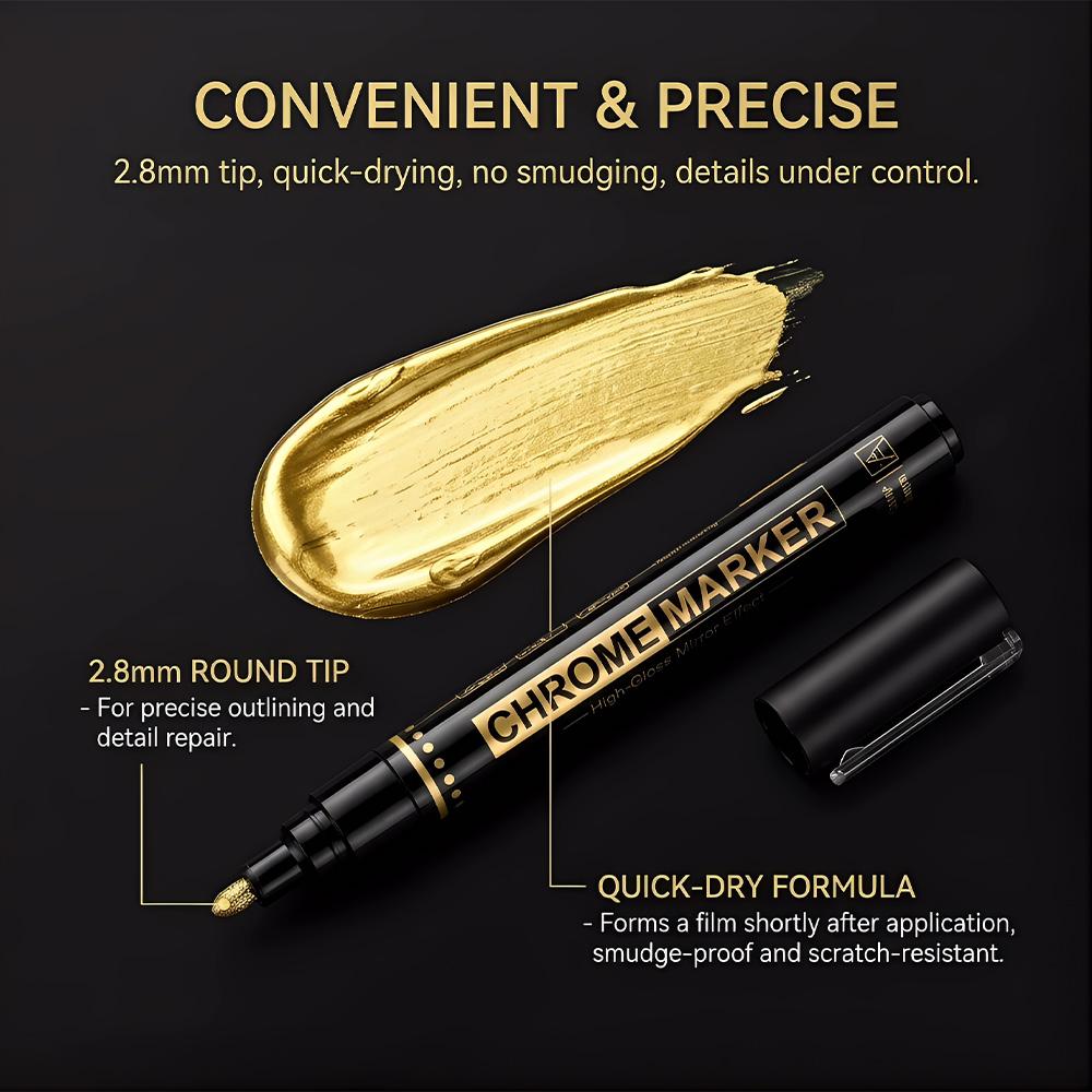 1/5 Pcs Chrome Marker Set Quick Dry Model DIY Paint DIY Art Projects Metal Ceramic Correction Calligraphy Home Office Tool