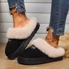 Plus Size Women Indoor Warm Fluffy Slippers Soft Faux Fur Thick Sole Lovers Winter Platform Shoes Female Male Home Floor Slipper