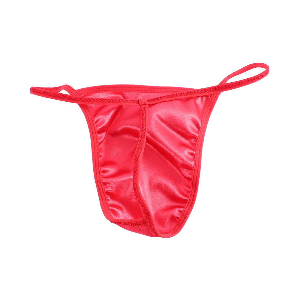 Sexy Satin Low Rise Mini T-back G Strings Men's Panties Thongs Sexy Briefs