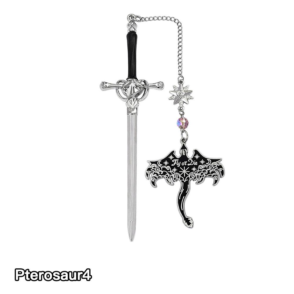 Fantasy Dragon Sword Bookmarks Gothic Reading Accessories Bag Pendant for Dragon Lovers Readers