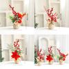 Holiday Tabletop Christmas Tree With Festive Flowers For Christmas Party Decor