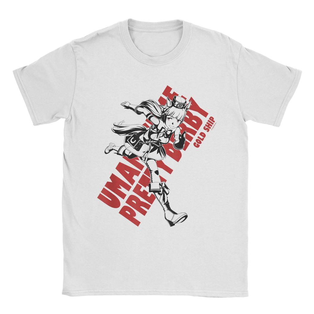 Men T-Shirts Umamusume Pretty Derby Gold Ship Funny Pure Cotton Tees Short Sleeve T Shirts Crewneck Tops Party