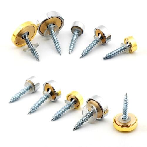 Wopanxye 24-Piece Set of Copper Decorative Screws for Mirrors, Nameplates, Plates, Coffee Tables, Wardrobes, Bathroom Panels, Glass Signs, and Wood or