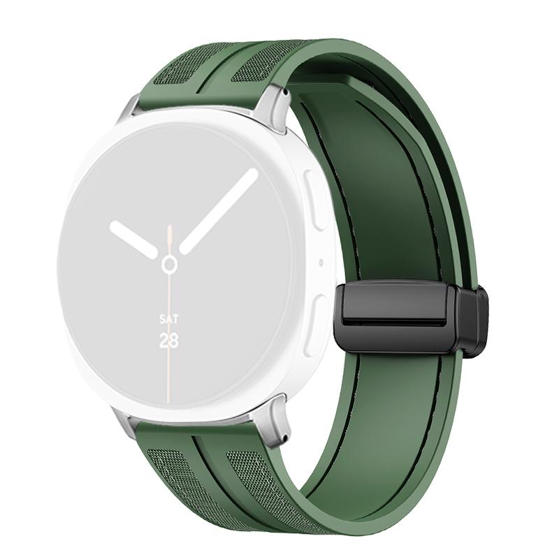 

Ремешок для Samsung Galaxy Watch8 Classic 46мм/Watch8 44мм/40мм, магнитная складная застежка, нейлоновый силиконовый ремешок Green