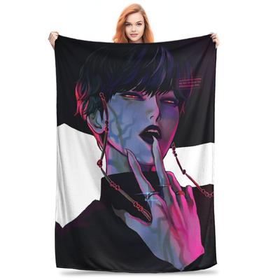 KPop Demon Hunters Anime Plush Blanket Child  Flannel Bedding Throws For Couch Bed Soft Warm Custom Quality Bedspread Gift Idea