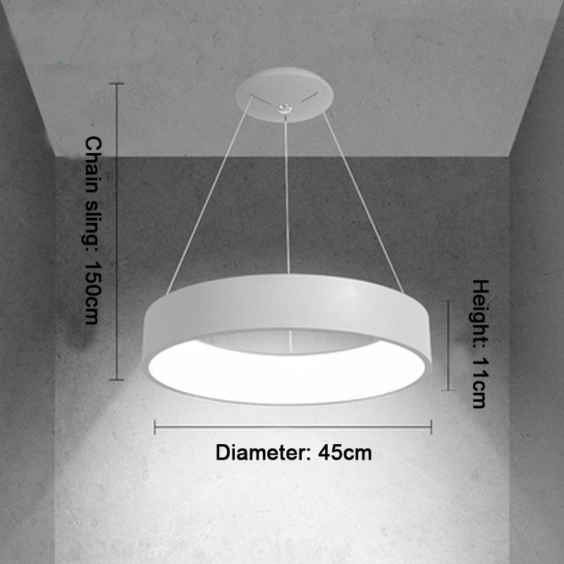 

Стильный постмодернистский простой круглый обеденный офисный утолщенный полый серый подвесной светильник 26W&White light белый