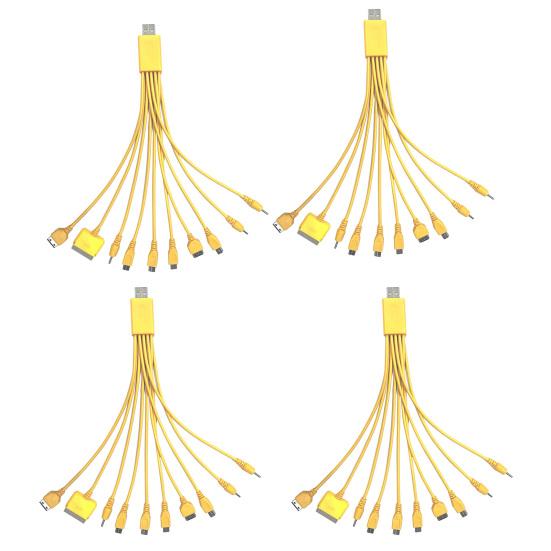 10-in-1 Multi-Device Charging Cable 23cm PVC Tangle-Free Cord Universal High Toughness Data Cable for Most Phone
