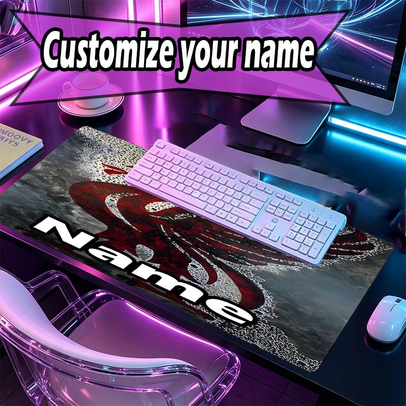 Custom Name Personalized Football team F.C Pattern Mousepad, Laptop PC Desk Mat, Decorative Desk Mat for Home Keyboard Pad Gift