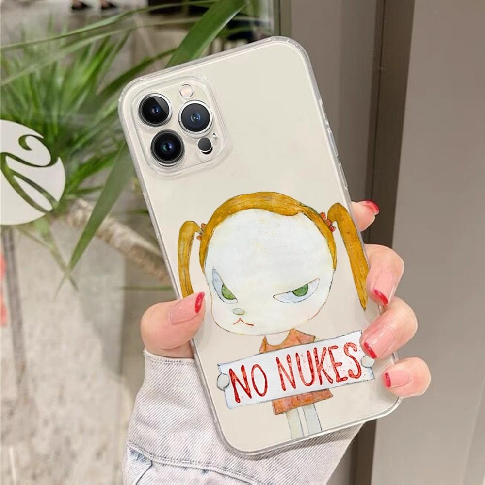 Art Cartoon Aesthetic Yoshitomo Nara Case For iPhone 15 13 14 Pro Max XS XR 12 11 Pro 13 Mini 6 7 8 Plus Soft Clear Back Cover