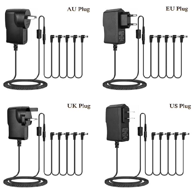Regulated Power Supply for DC 9V 850mA Adapter Guitar Effect Pedal Negative Tip