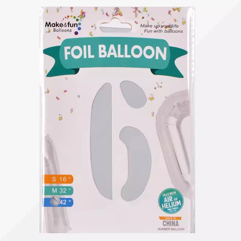 42-inch Matte White Nylon Number Balloon for Birthday or Wedding Decoration
